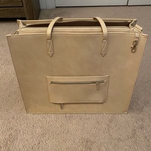 Béis Large Work Tote in Beige